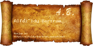 Alföldy Bertram névjegykártya